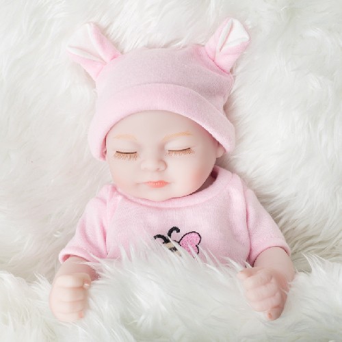 Cute pink suit mini 10 inch rebirth doll simulation doll play house toys early education realistic d